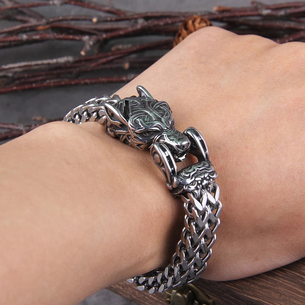 Norse Nomad Wolf Bracelet | Unleash the Spirit of the Viking Wilderness - A Gothic Universe - Bracelets