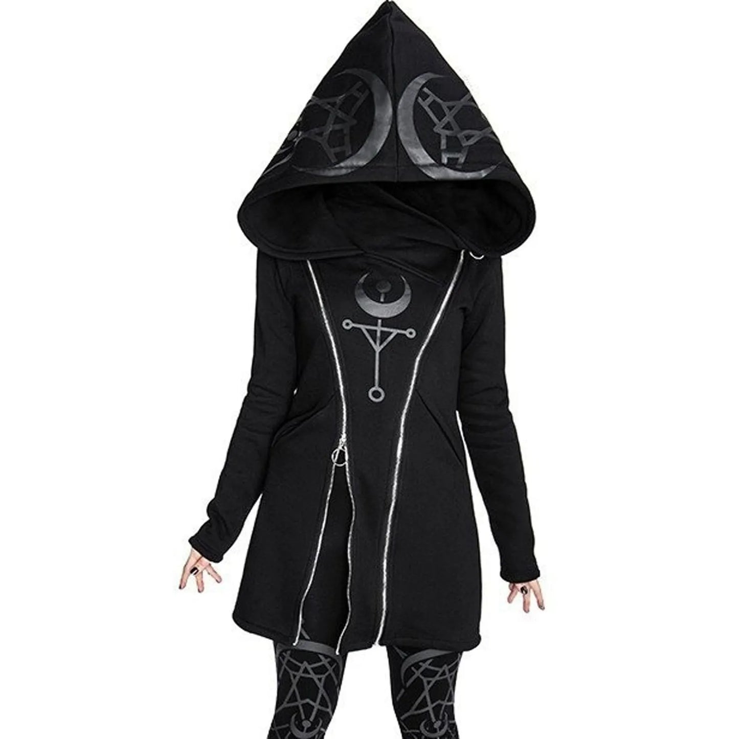 Enchanted Moonrise Women's Hooded Coat - A Gothic Universe - Jackets