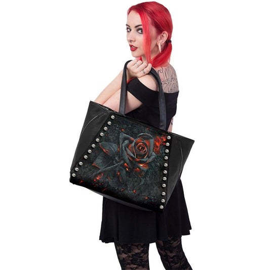 BURNT ROSE - Tote Bag - PU Leather Studded