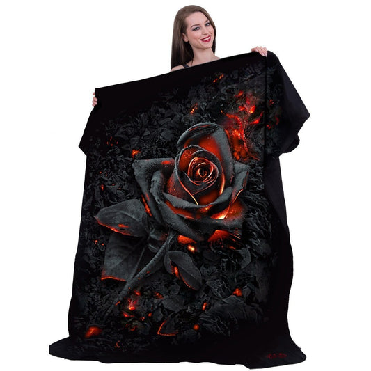 BURNT ROSE - Fleece Blanket with Double Sided Print