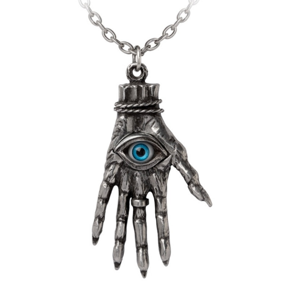 Hand Of Glory Pendant | Antiqued Pewter Evil Eye - Alchemy Gothic - Necklaces