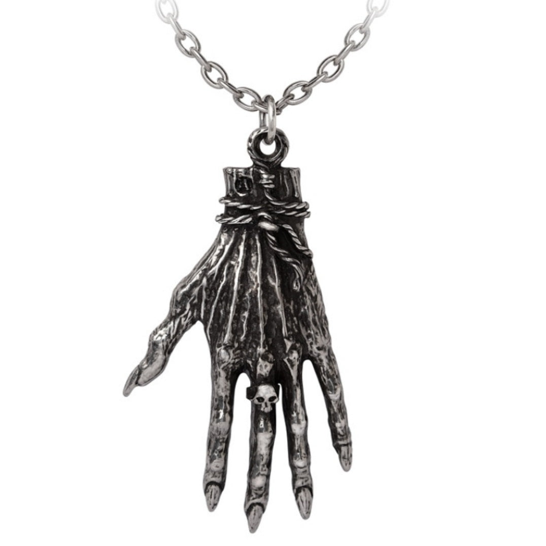 Hand Of Glory Pendant | Antiqued Pewter Evil Eye - Alchemy Gothic - Necklaces