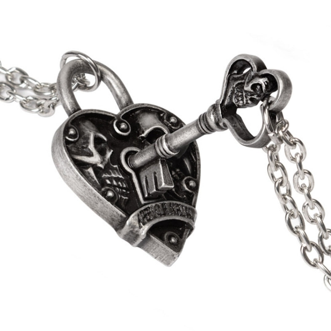 Key To Eternity Couples Pendants | Antiqued Pewter - Alchemy Gothic - 