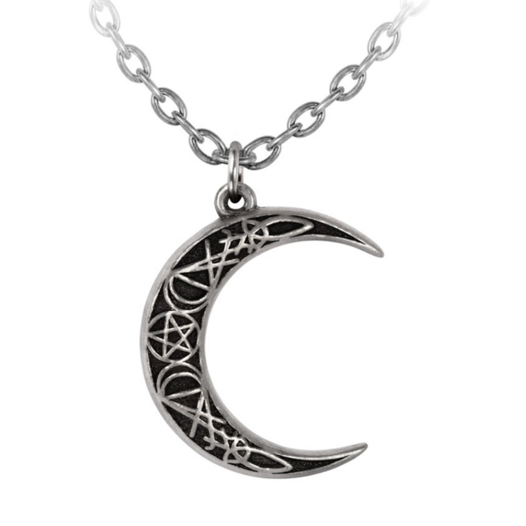 A Pact With A Prince | Silver Crescent Moon - Alchemy Gothic - Necklaces