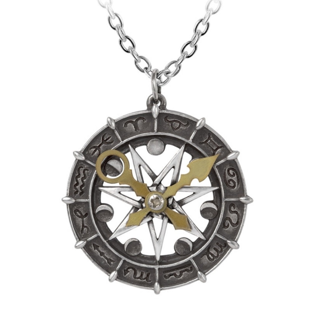 Astro-Lunial Compass Pendant | Fine English Antiqued Pewter - Alchemy Empire - Necklaces