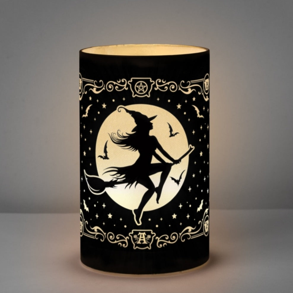 Witch By Moonlight Lantern | Glass Etched - Alchemy of England - Lanterns