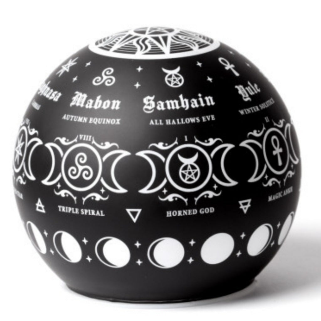Pagan Calendar Globe Lamp | LED Light & Spins - Alchemy of England - Lamps
