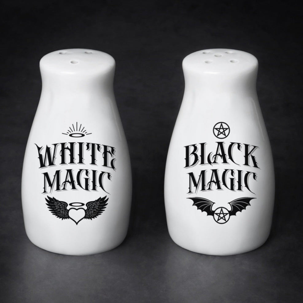 White Magic / Black Magic | Salt & Pepper Set - Alchemy Gothic - Salt & Pepper Shakers