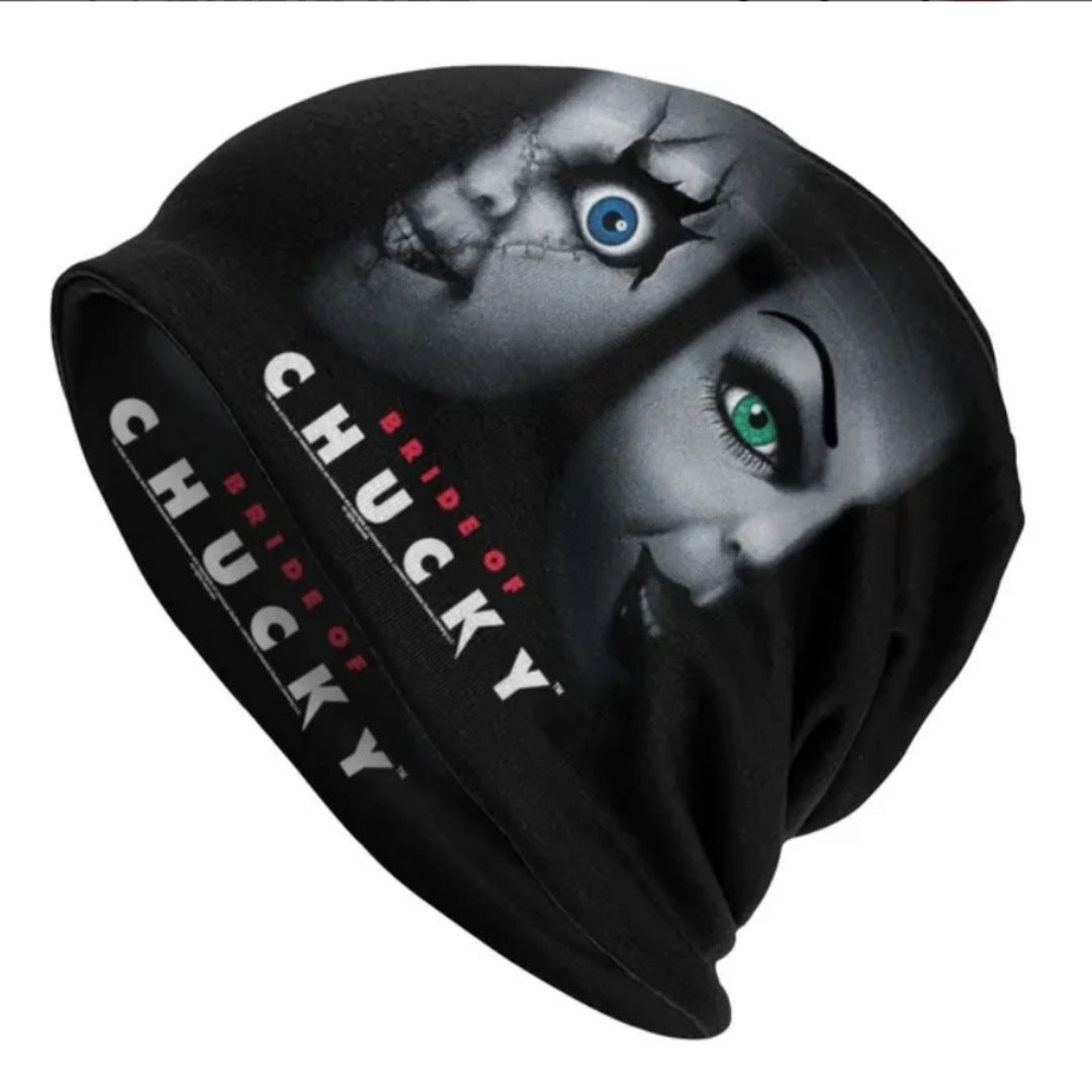 Horror Junkie Chucky Beanie | Black With Bride Of Chucky Graphics - A Gothic Universe - Beanies