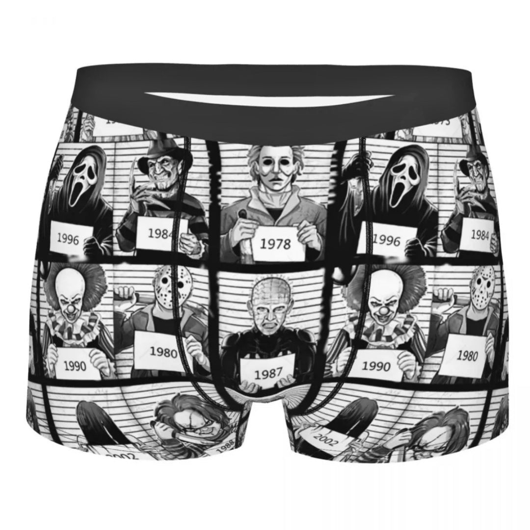 Men's Horror Collection Boxer Briefs | Scary Movie Favorites Mug Shots - A Gothic Universe - Underwear