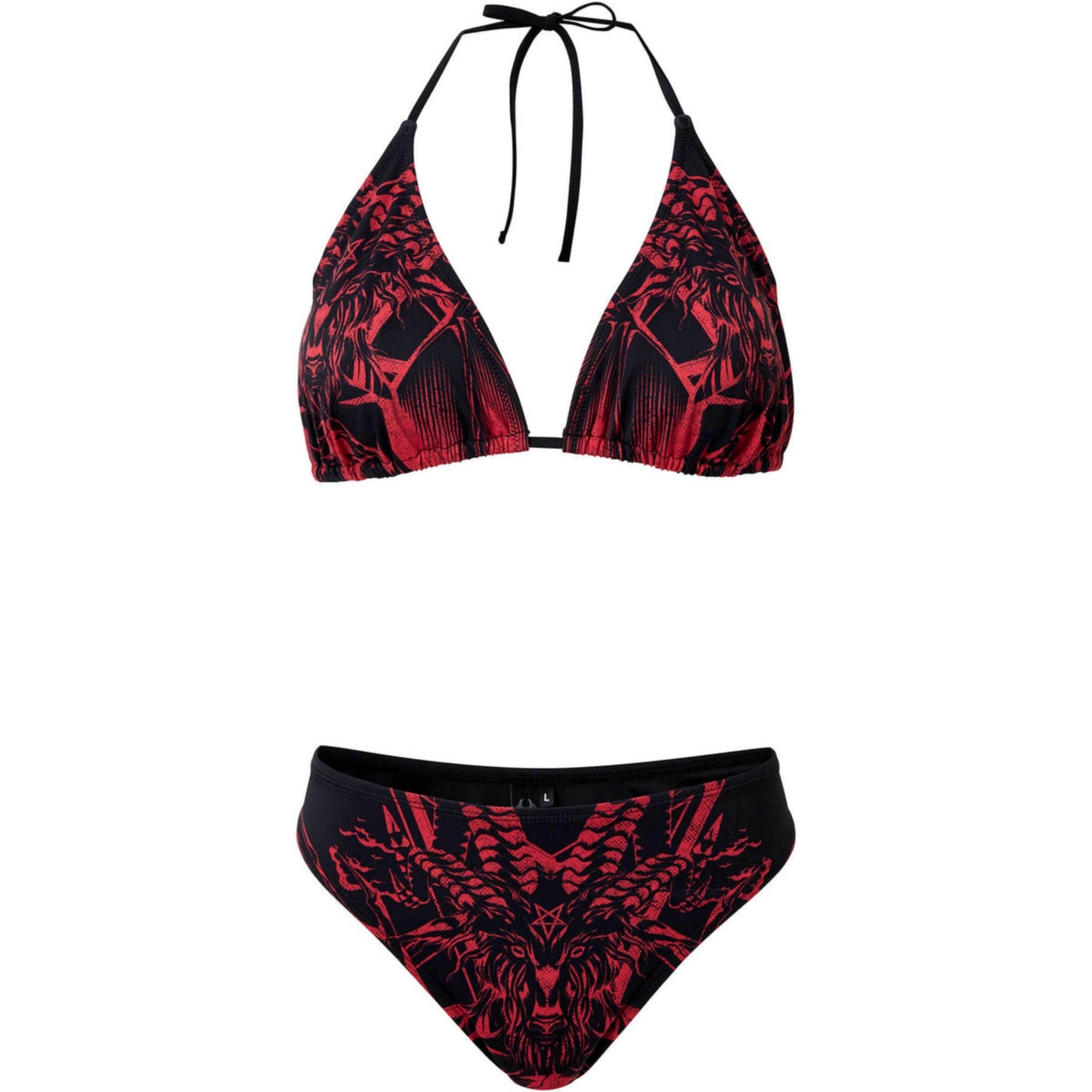 Beast Babe 2-Piece Swimsuit | Black With Red Statement Printing - Killstar - Bikinis