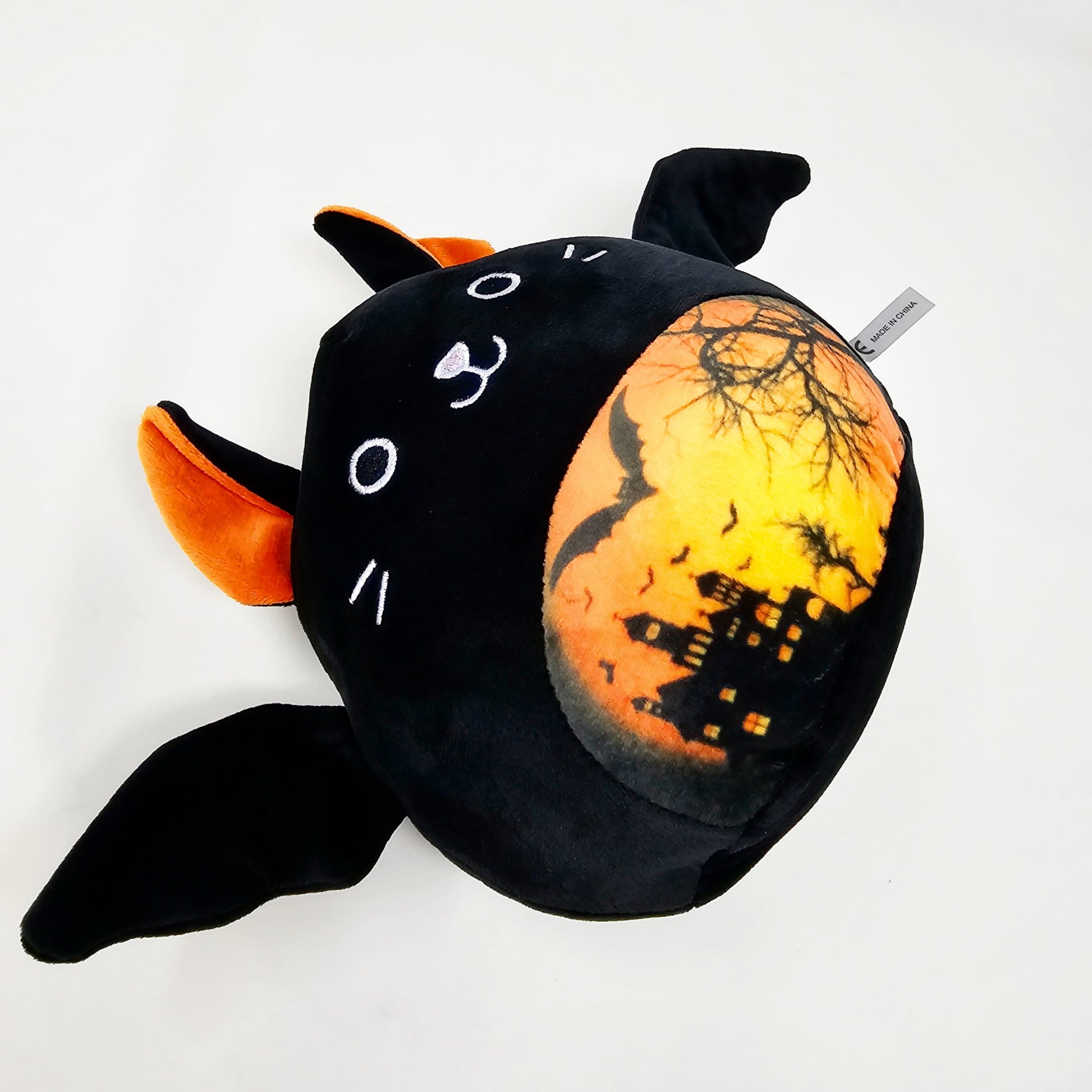 Gothic Black Bat Plushie | Haunted House Creepy Tree Graphic 3D Orange Ears - A Gothic Universe - Plushies