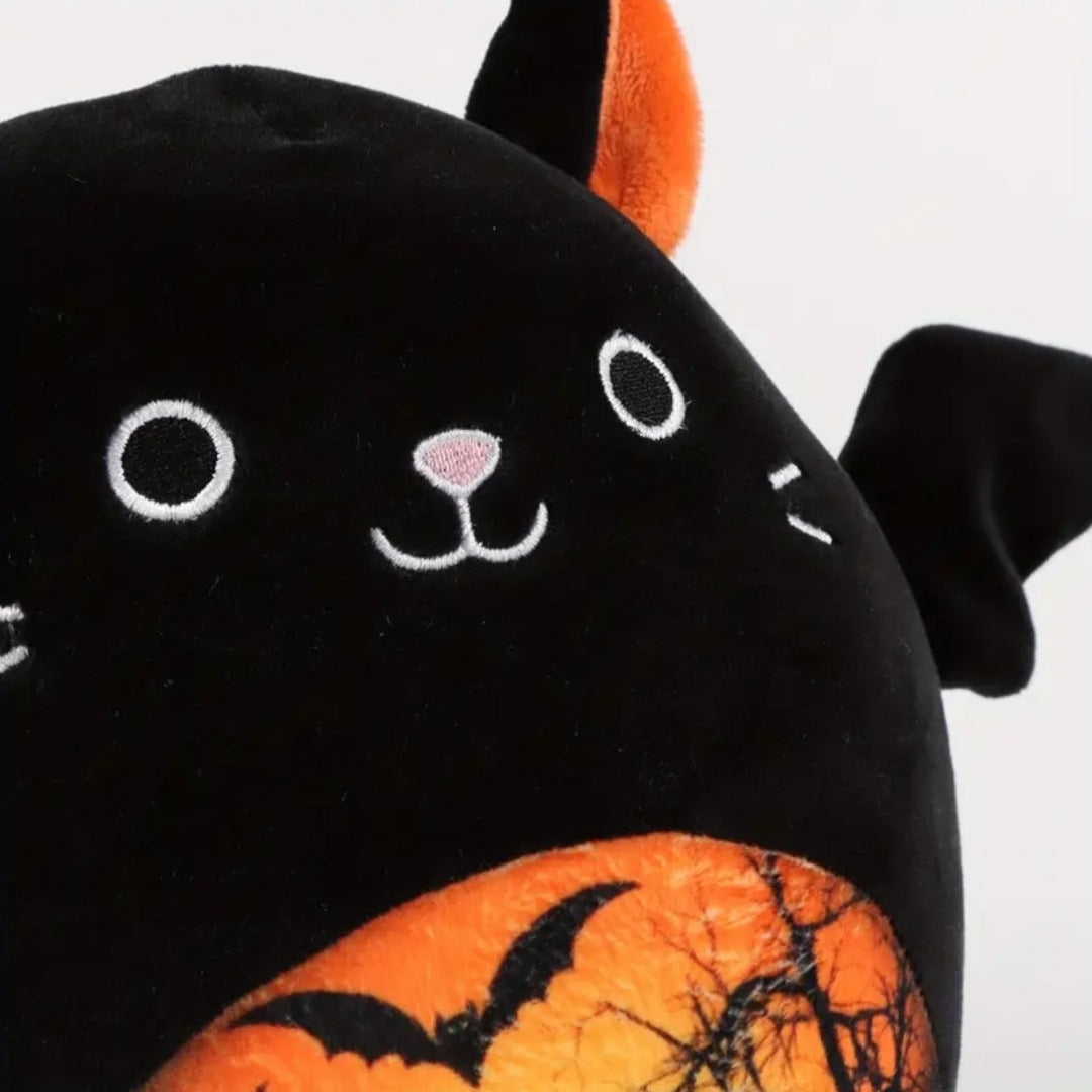 Gothic Black Bat Plushie | Haunted House Creepy Tree Graphic 3D Orange Ears - A Gothic Universe - Plushies