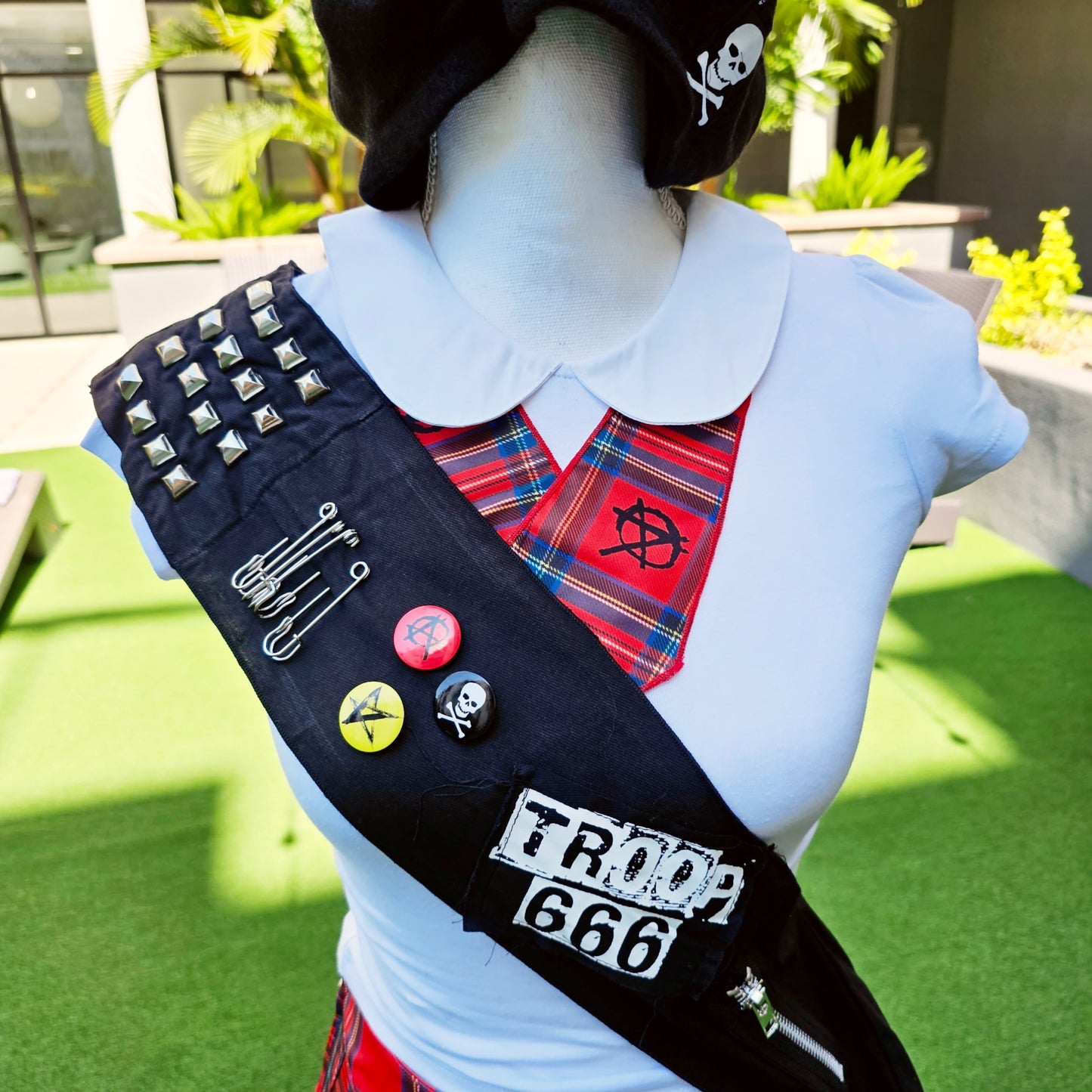Goth Girl Scout Costume Set | Troop Revolt | Red Black White - Trickz N Treatz - Costumes