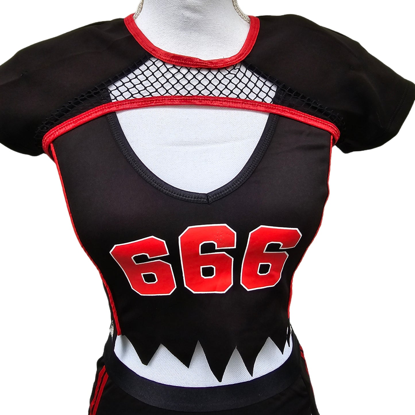 Football Costume Set | Go Devils | Red & Black Pentagram & 666 Graphic - Trickz N Treatz - Costumes