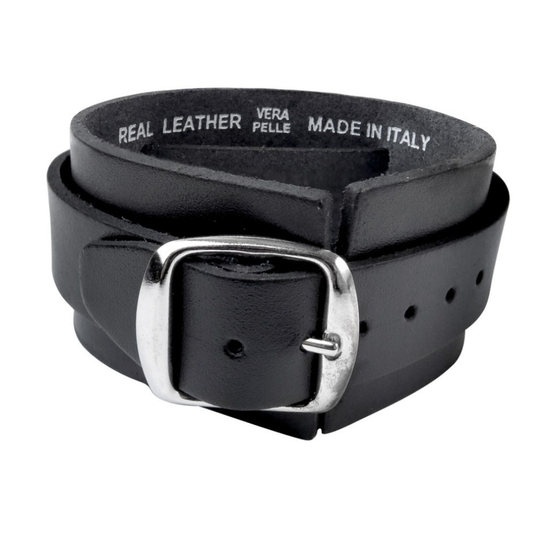 Men's Ace Of Dead Spades Bracelet | Genuine Black Leather Fine English Pewter - UL 13/17 - Bracelets