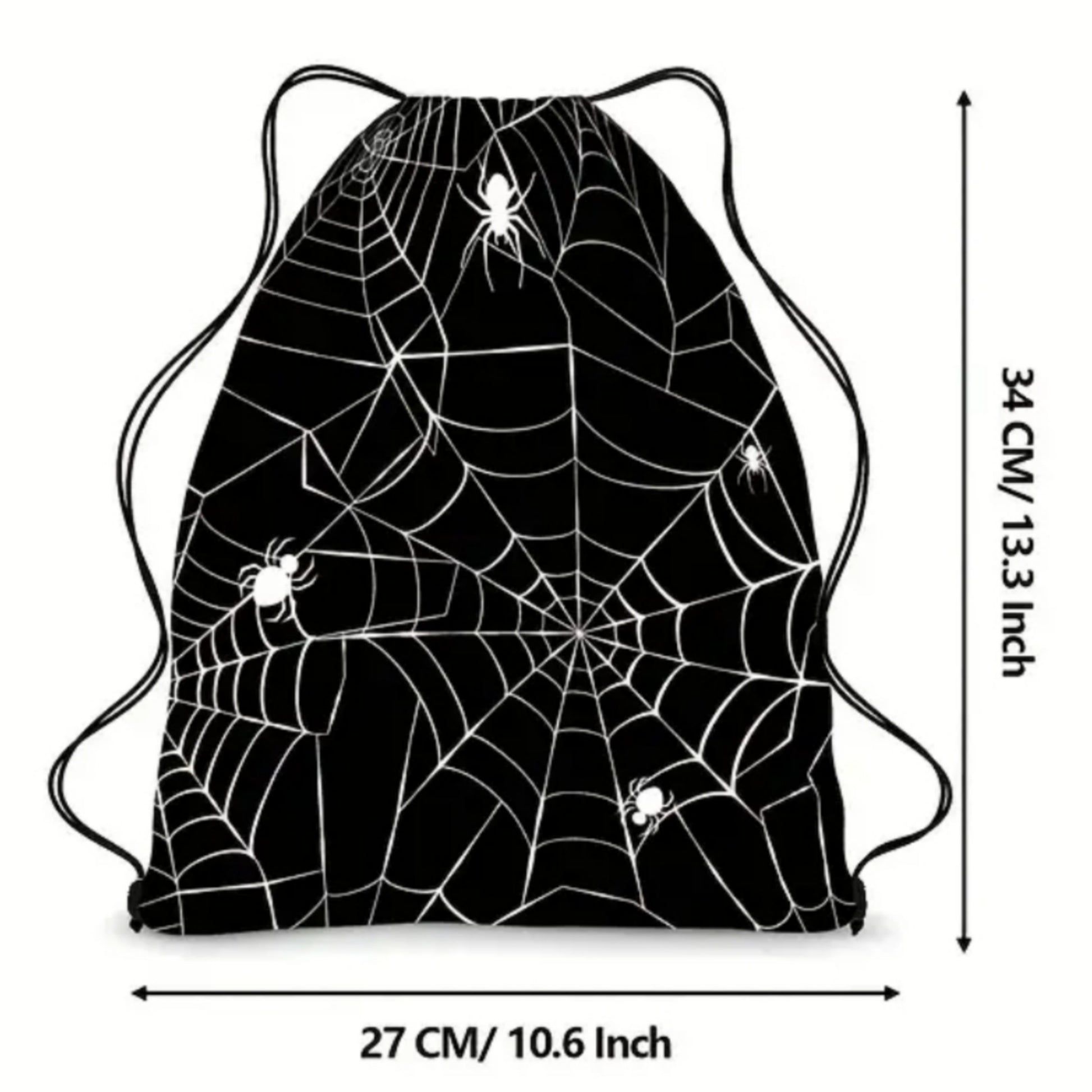 Draw String Backpack | Lightweight 10½"x13" | Halloween Horror Theme Graphic Bag - A Gothic Universe - Backpacks