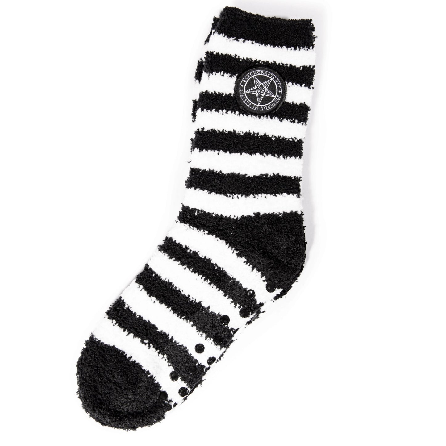 Fuzzy Socks | Believe In Yourself | Black Soft Bottom Grippies - Blackcraft Cult - Socks