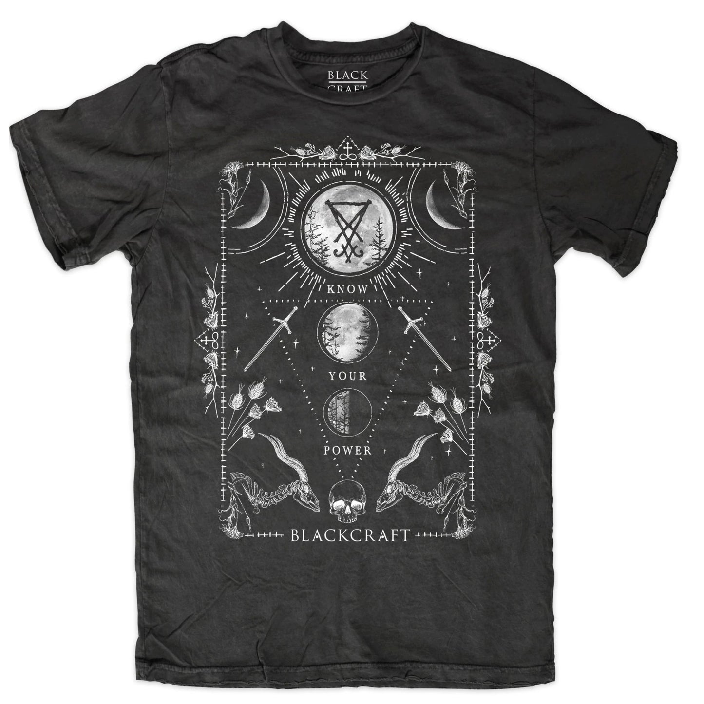 Men's T-Shirt | Know Your Power | 100% Cotton Black Tee - Blackcraft Cult - Shirts