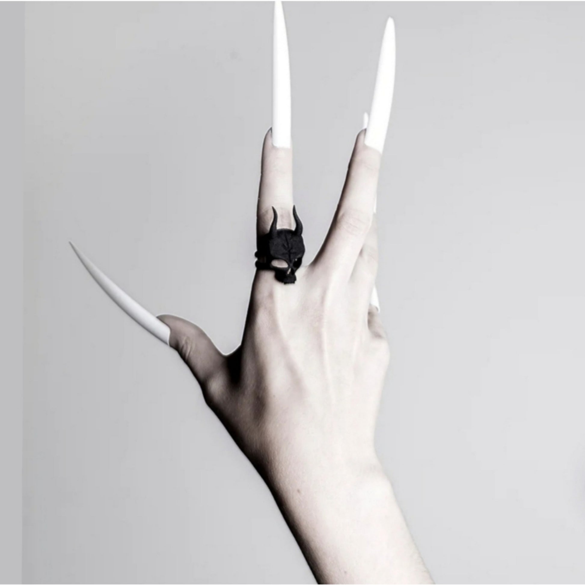 Lilith Black Skull Ring | The Unholy Skull In 3D Polyamide Print - Rogue + Wolf - Rings