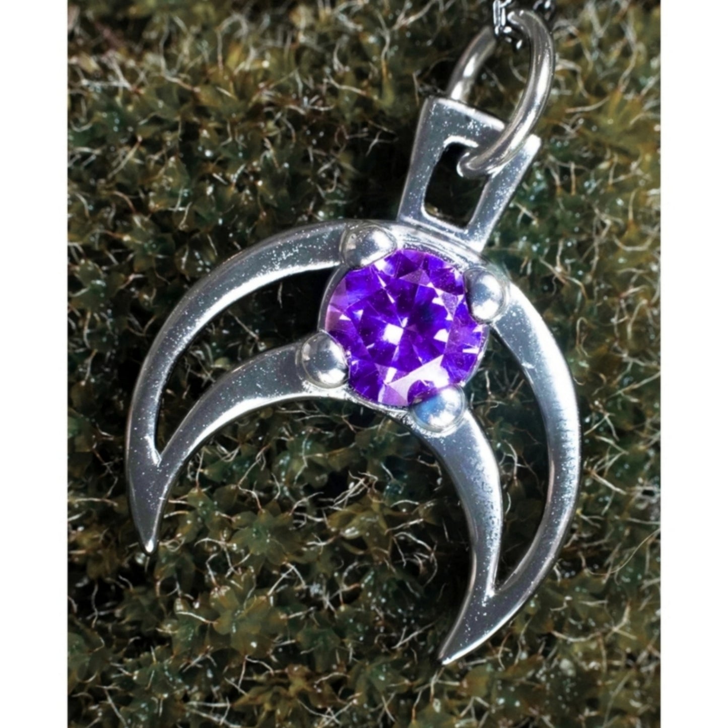 Mirror Stainless Steel Necklace | Silver Rhea Pendant Amethyst - Rogue + Wolf - Necklaces