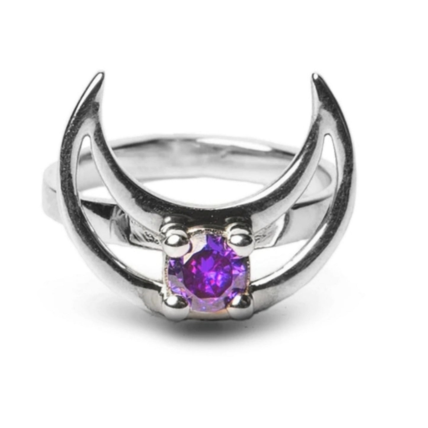 Mirror Stainless Steel Ring | Rhea 925 Silver Amethyst Stone Purple - Rogue + Wolf - Rings