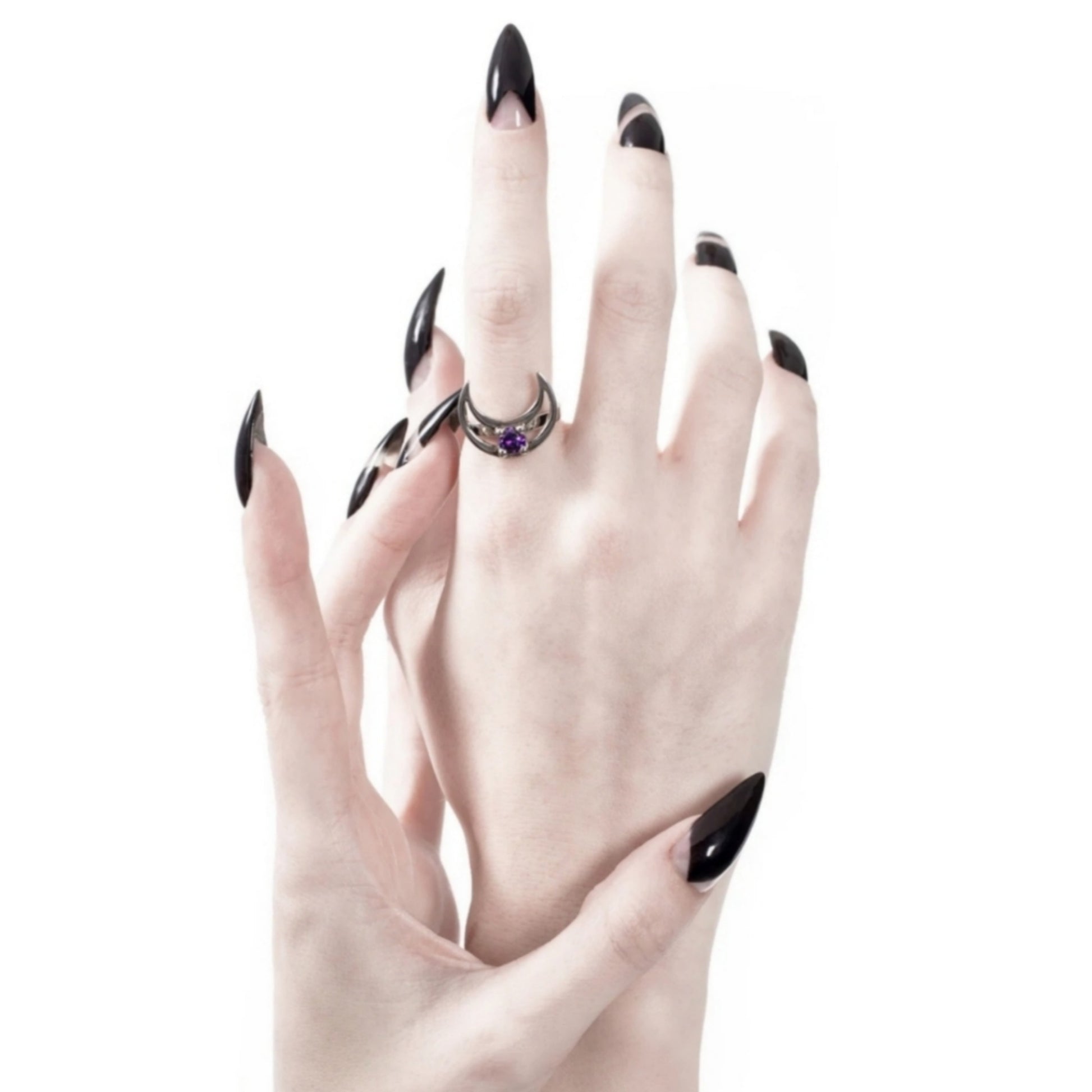 Mirror Stainless Steel Ring | Rhea 925 Silver Amethyst Stone Purple - Rogue + Wolf - Rings