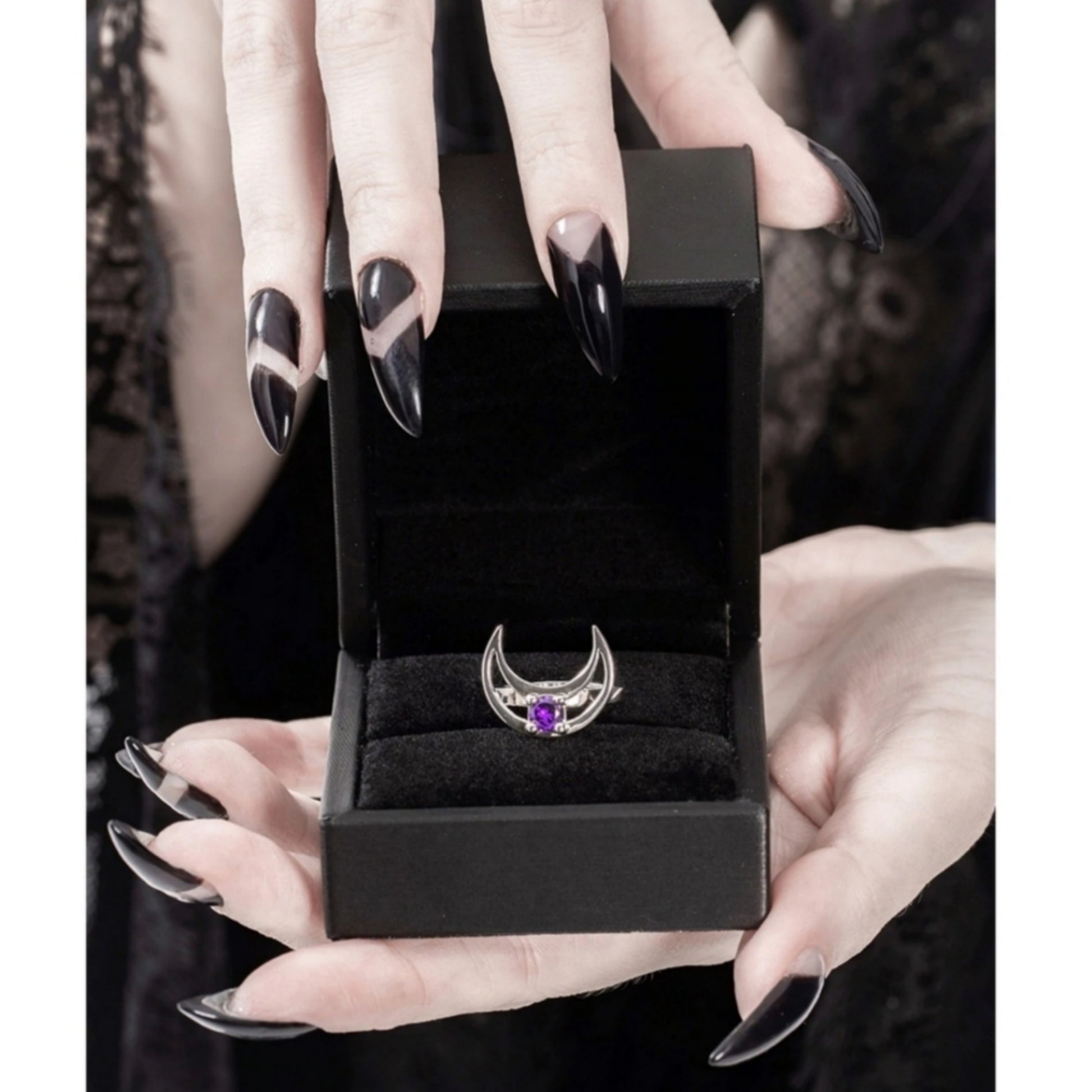 Mirror Stainless Steel Ring | Rhea 925 Silver Amethyst Stone Purple - Rogue + Wolf - Rings