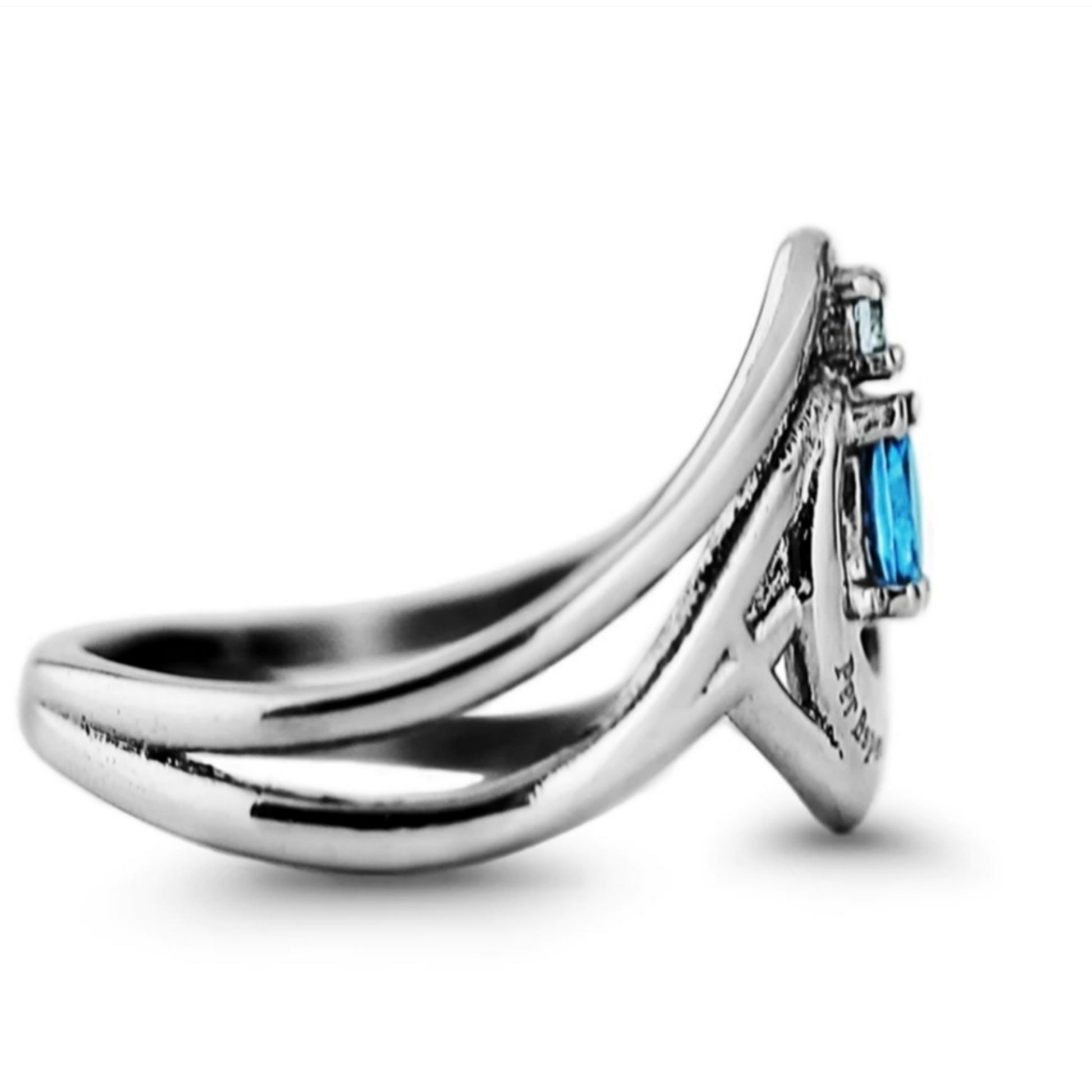 Mirror Stainless Steel Ring | Zenith Sky & Pale Blue Spinel Stones - Rogue + Wolf - Rings