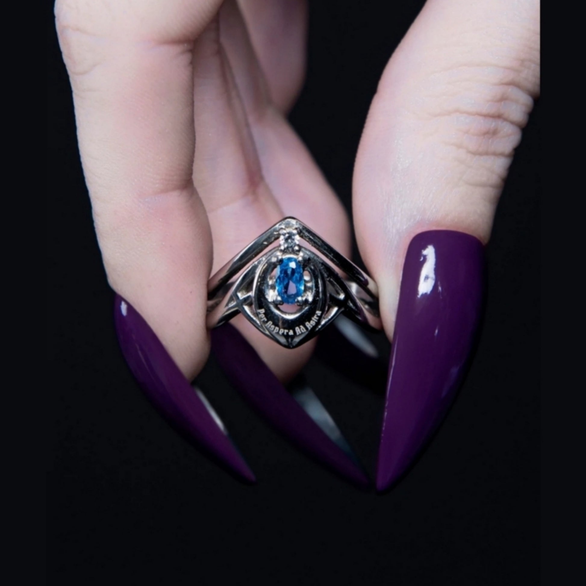 Mirror Stainless Steel Ring | Zenith Sky & Pale Blue Spinel Stones - Rogue + Wolf - Rings