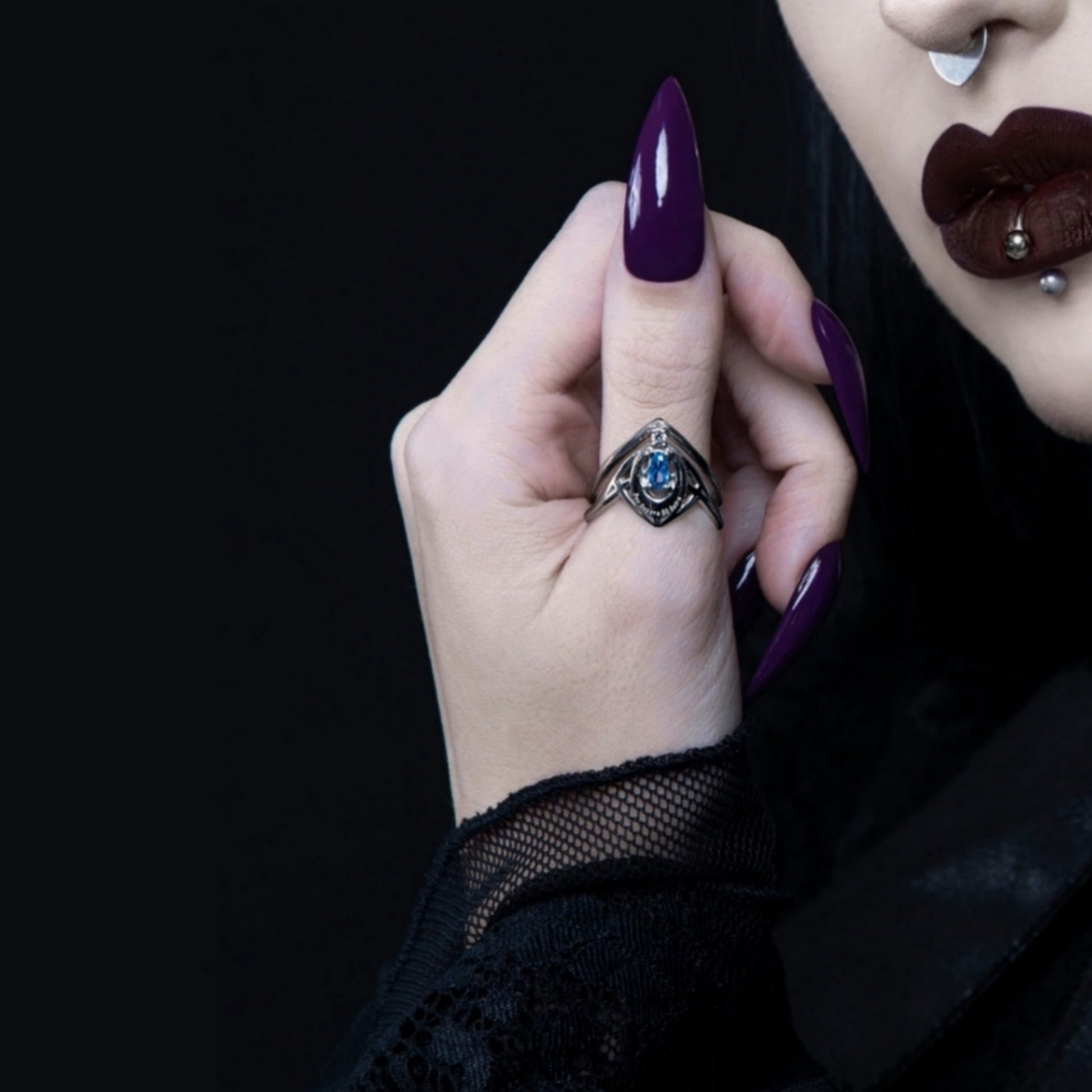 Mirror Stainless Steel Ring | Zenith Sky & Pale Blue Spinel Stones - Rogue + Wolf - Rings