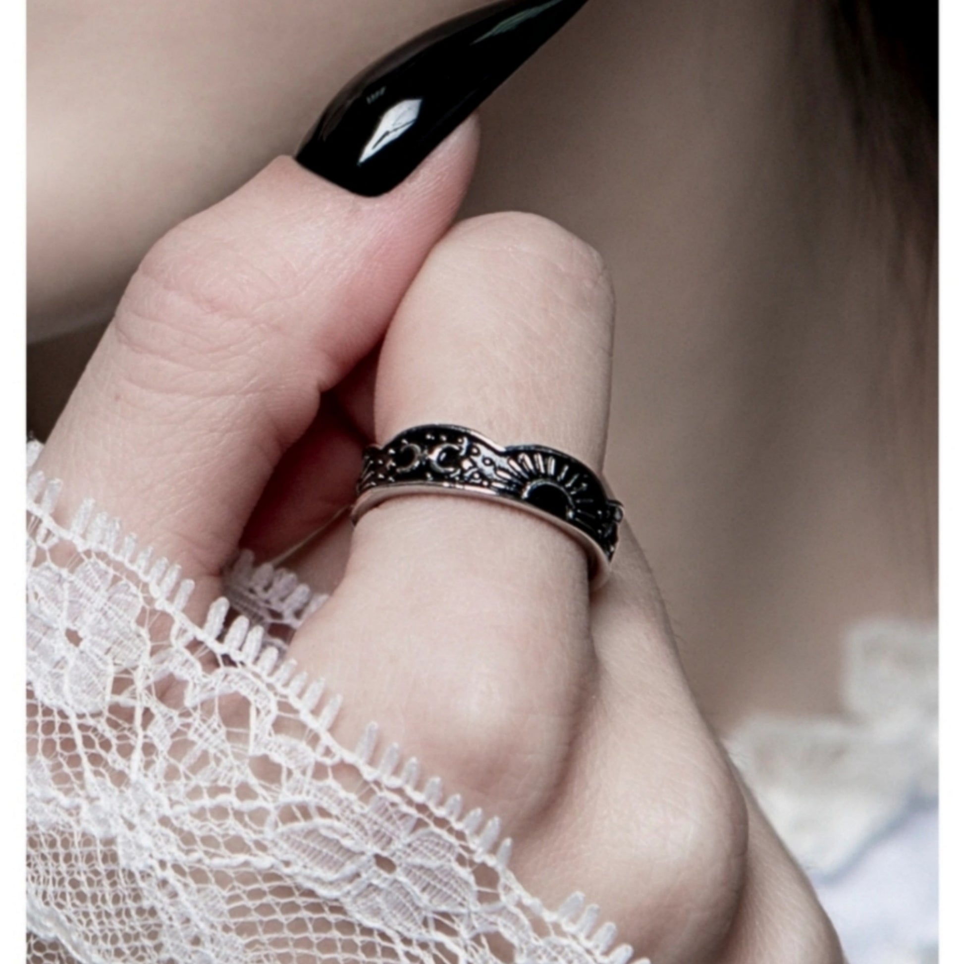 Victorian Ring | Antique "Shine Bright" Inscribed Silver Black - Rogue + Wolf - Rings