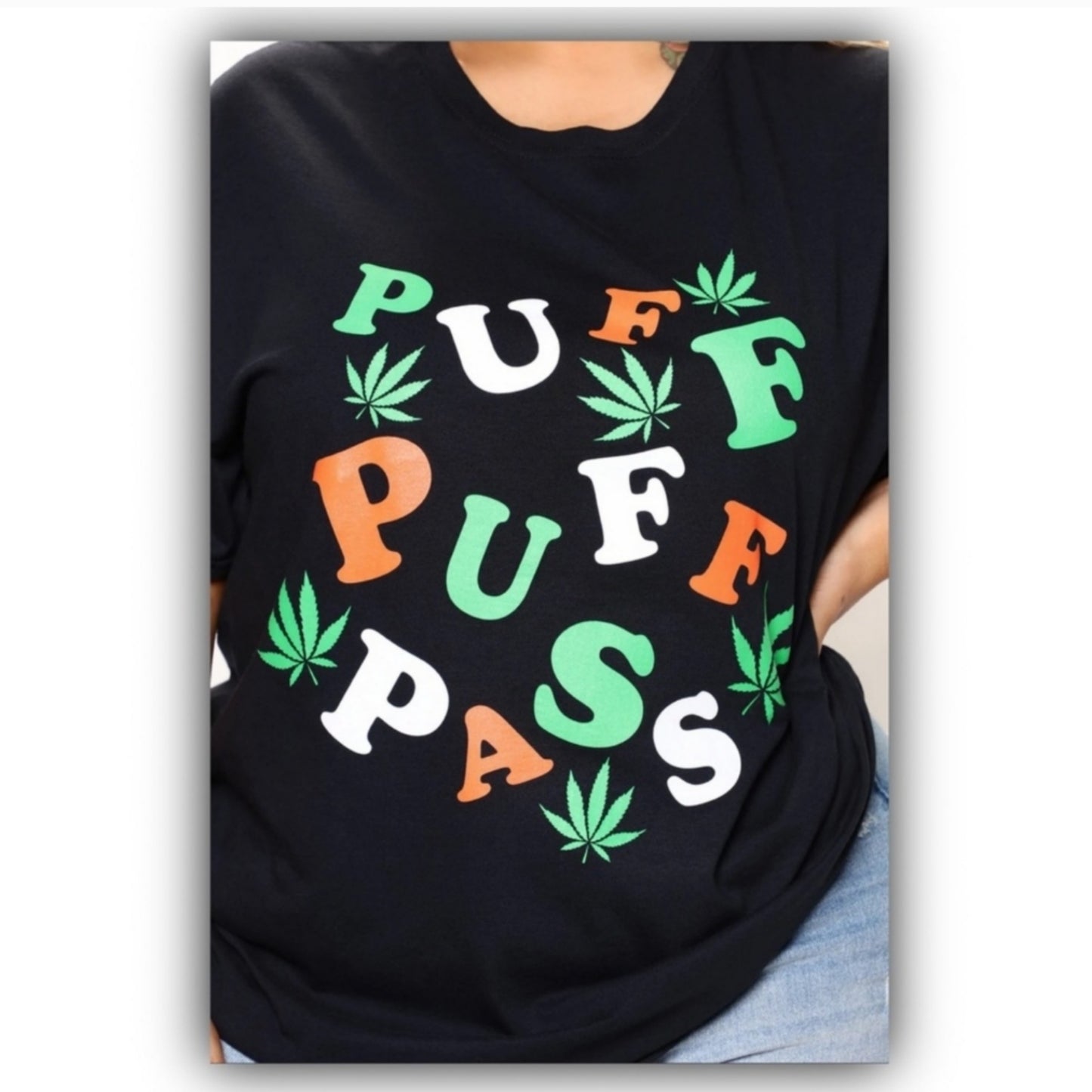 Unisex Graphic Tee | Puff Puff Pass | Print Comfy Cotton Black T-Shirt - Fashion Nova - Shirts