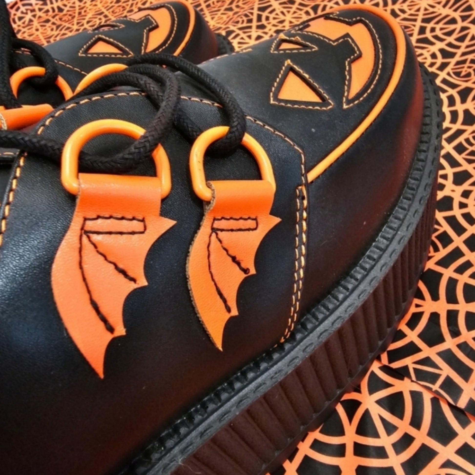 Halloween Edition Platforms | Super Creep Low Jack | Black Orange - Strangecvlt - Shoes