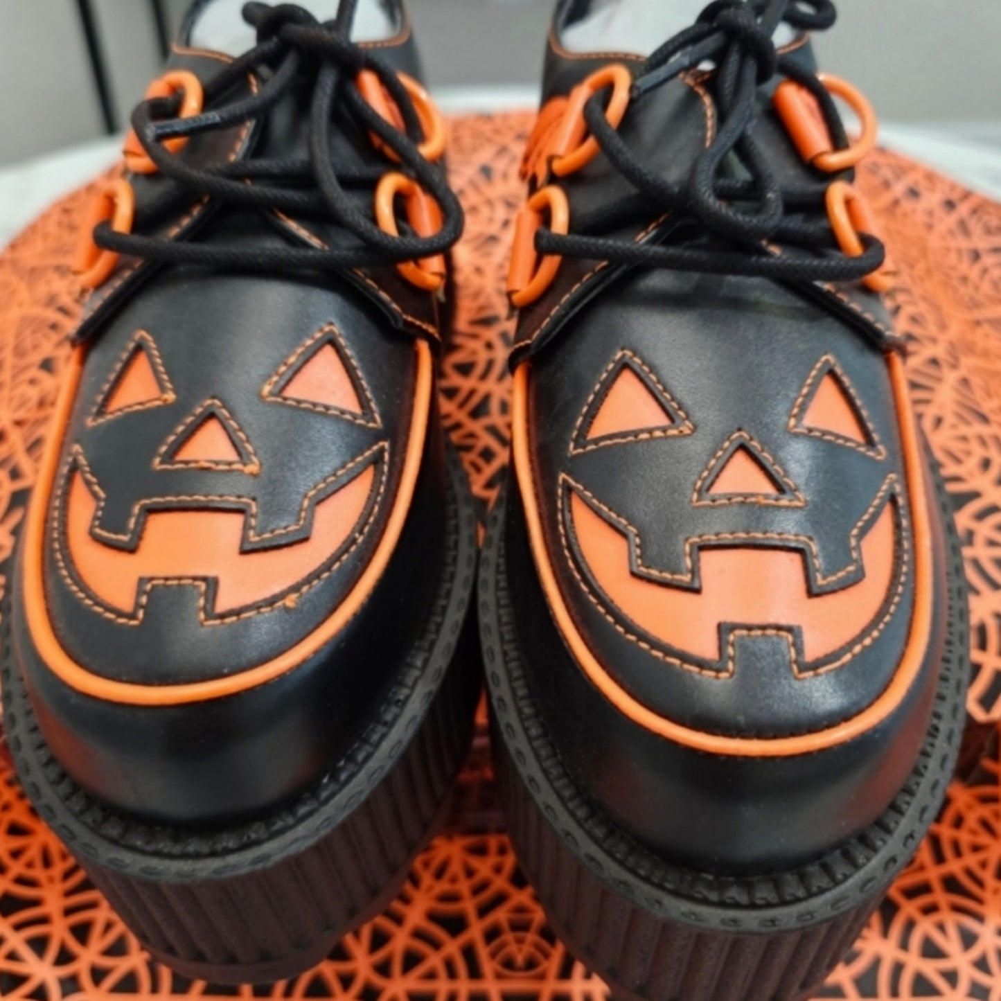 Halloween Edition Platforms | Super Creep Low Jack | Black Orange - Strangecvlt - Shoes