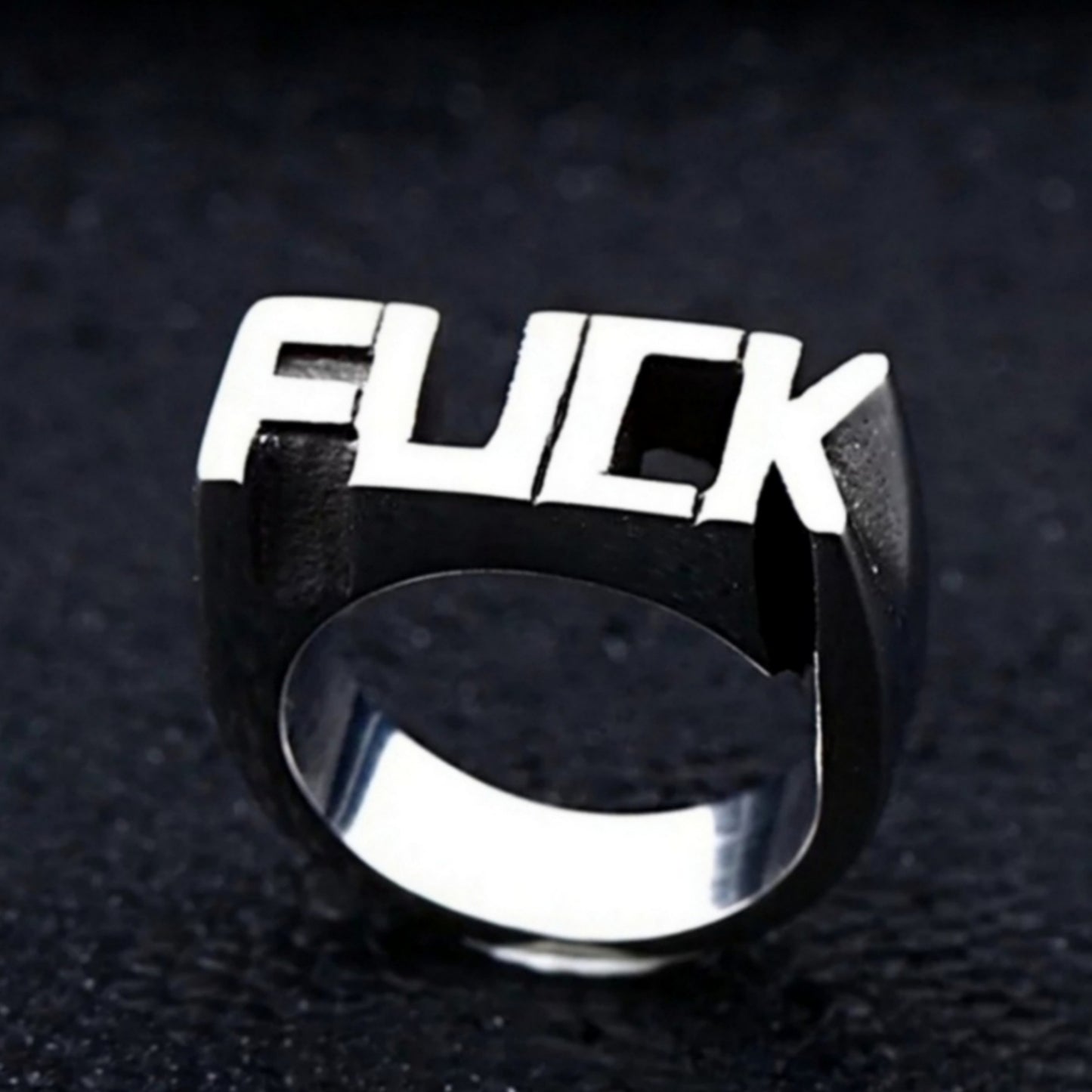 Unisex F*ck Ring | Punk Biker Goth Adult Humor Solid Stainless Steel - A Gothic Universe - Rings