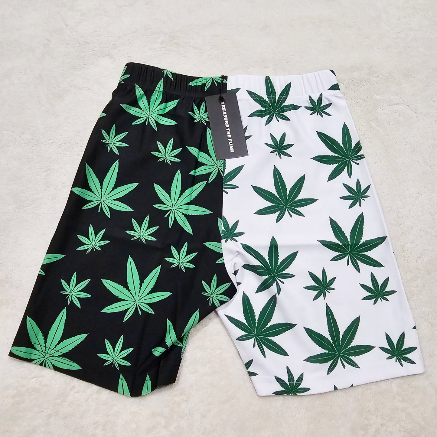 Half 420 Shorts | Expand Your Mind | High Rise Split Color Design - Treasure The Funk - Shorts