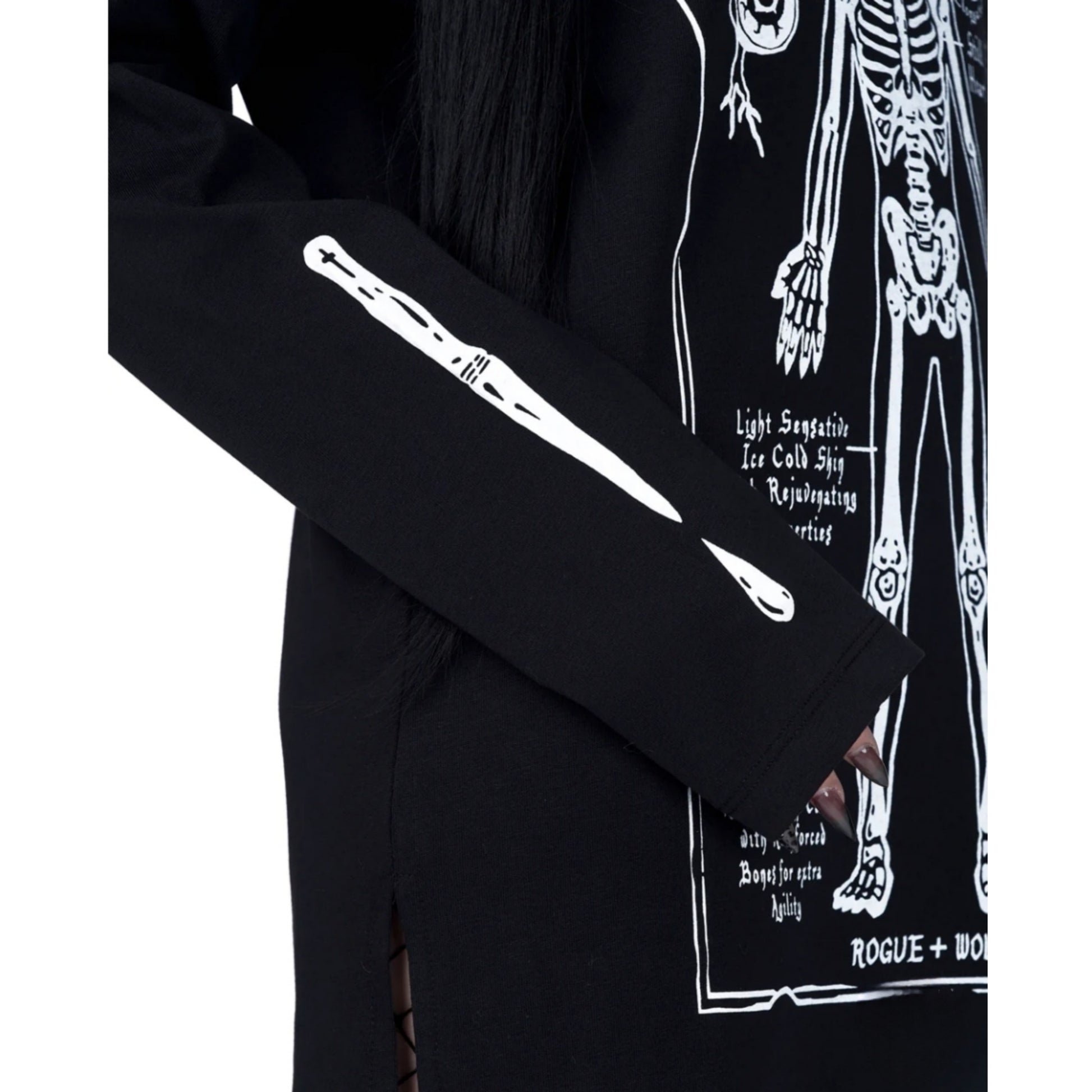 Vampire Anatomy Long Sleeve Tee | Black Oversized 100% Cotton - Rogue + Wolf - Shirts