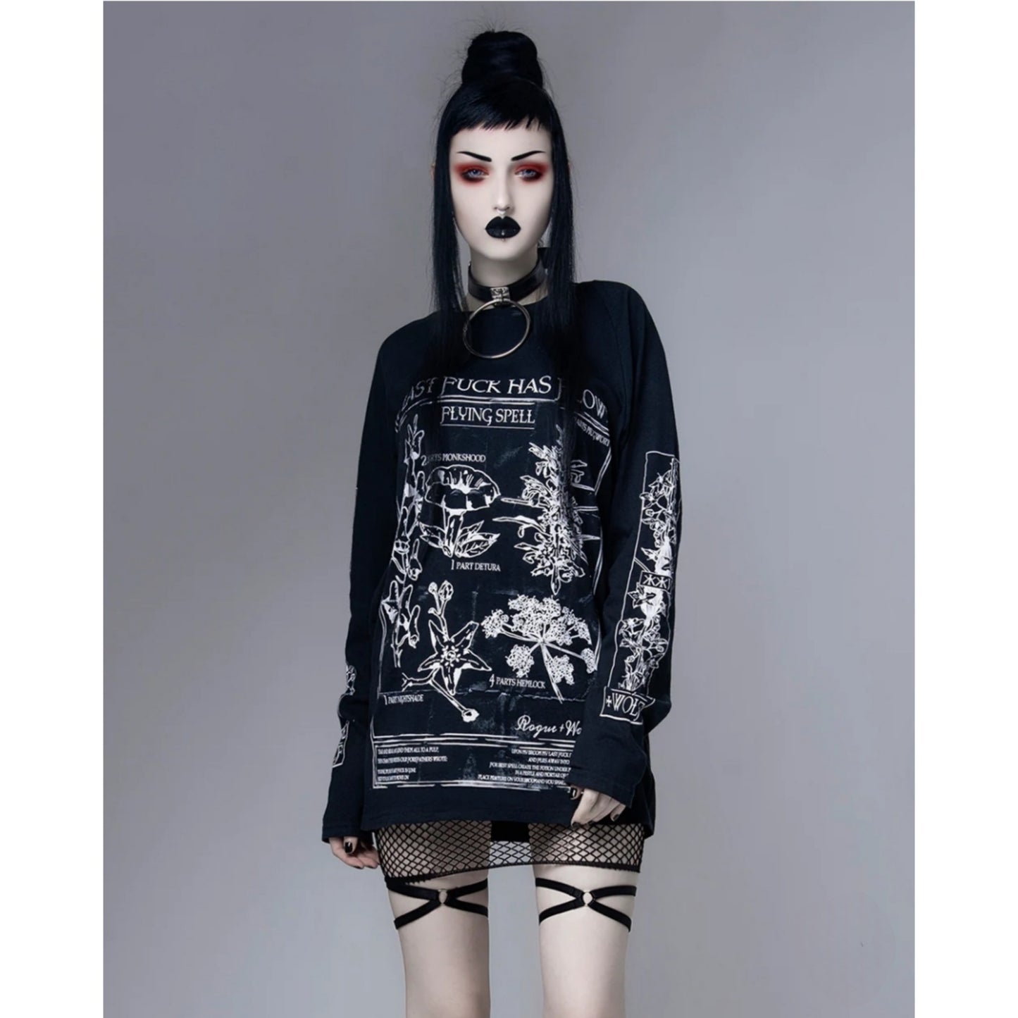 My Last F*ck Has Flown Flying Spell Long Sleeve Tee | Black Cotton - Rogue + Wolf - Shirts