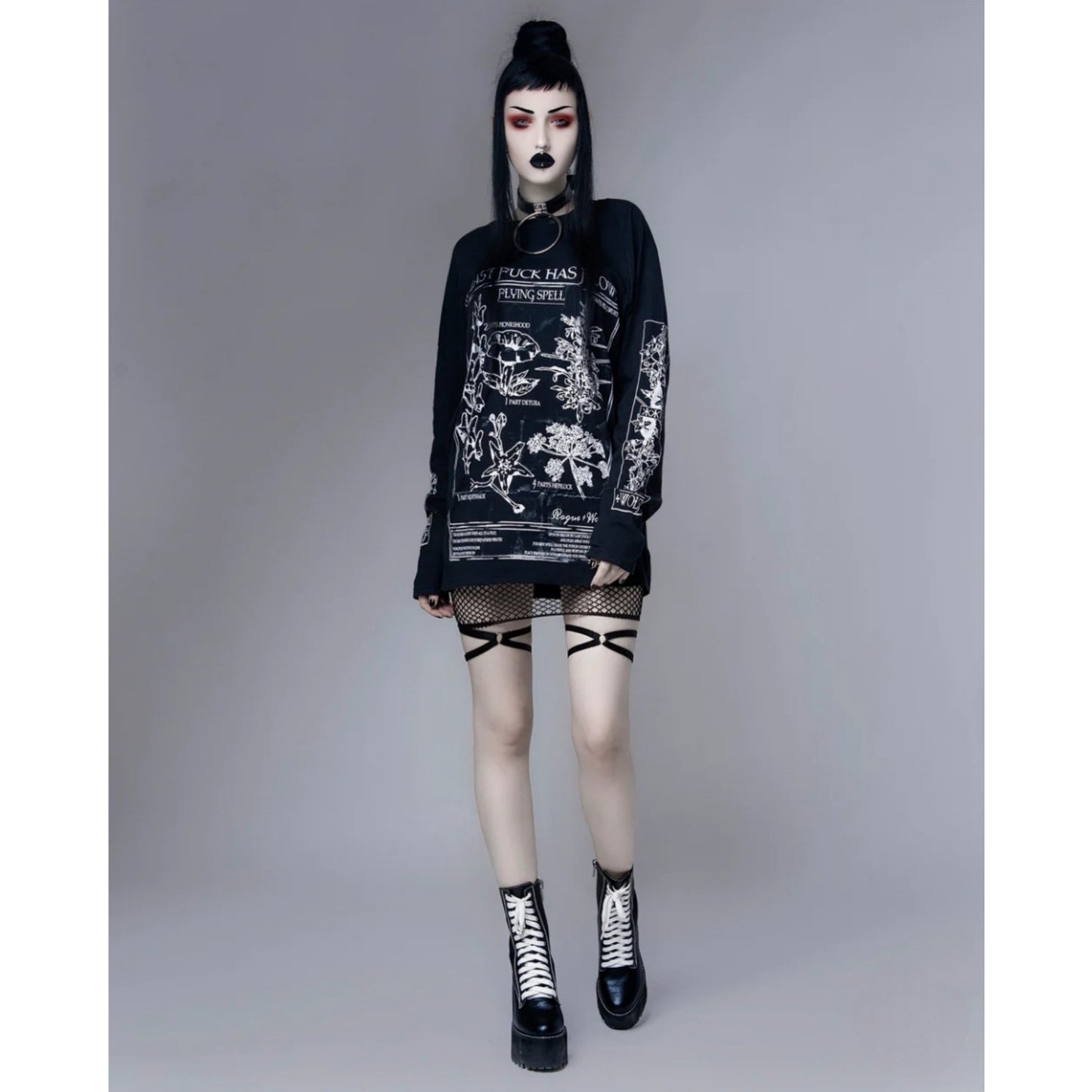 My Last F*ck Has Flown Flying Spell Long Sleeve Tee | Black Cotton - Rogue + Wolf - Shirts