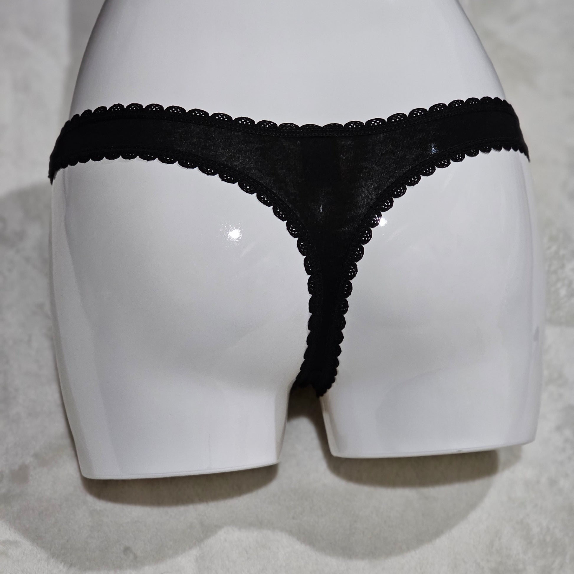 Alien Face 420 Undies | Black with Silver Crystals Thong Style - MaryJaneNite - Panties