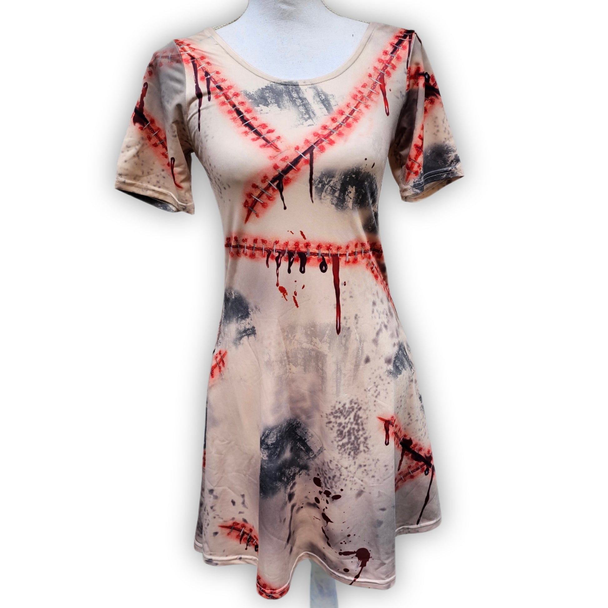 Zombie Stitch Dress | Horror High | Bloody Mini Dress - Trickz N Treatz - Dresses