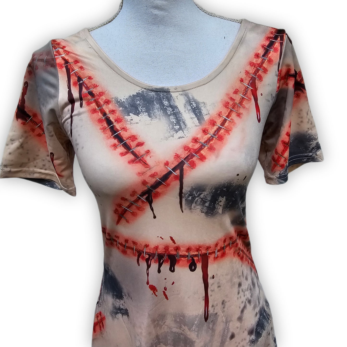 Zombie Stitch Dress | Horror High | Bloody Mini Dress - Trickz N Treatz - Dresses