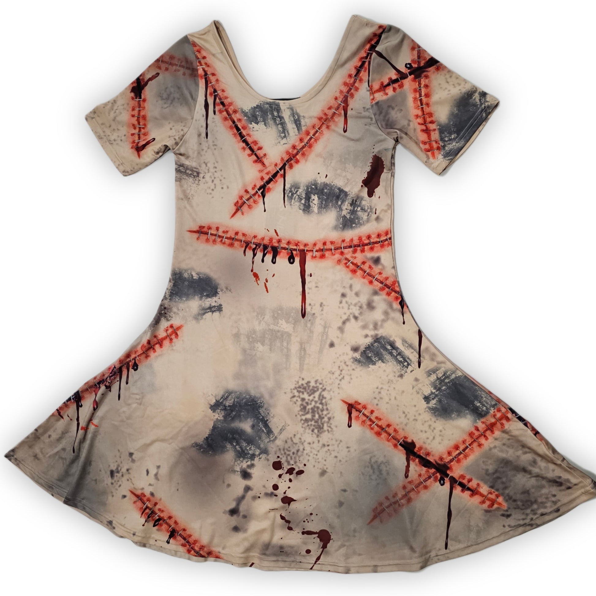 Zombie Stitch Dress | Horror High | Bloody Mini Dress - Trickz N Treatz - Dresses