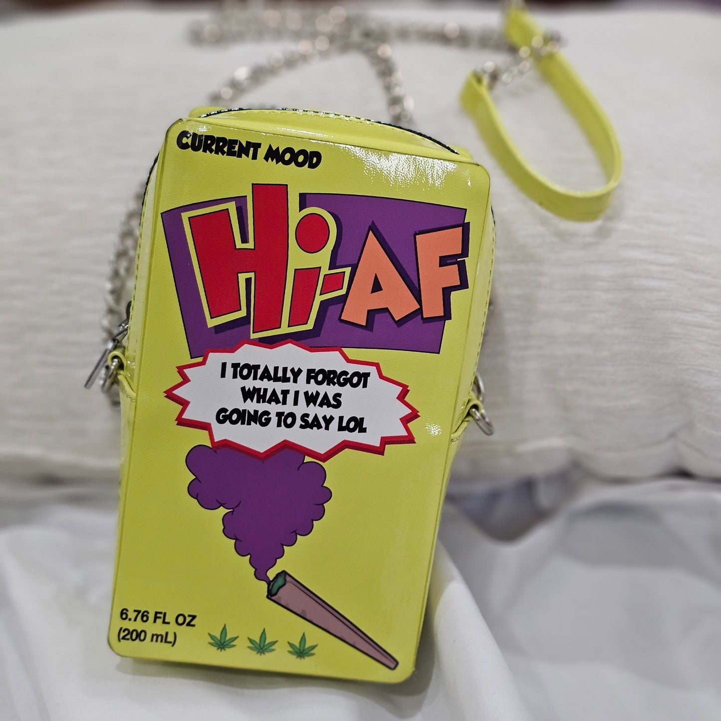 Hi-AF Crossbody Bag | Removable Chain Strap Novelty Juice Box Bag - Current Mood - Bags