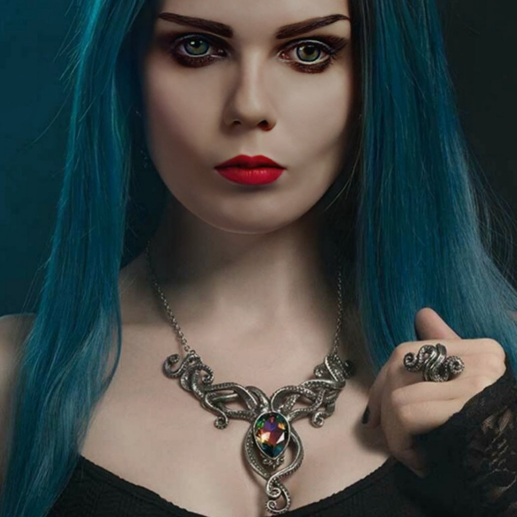 Kraken Necklace | Volcano Effect Austrian Crystal - Alchemy Gothic - Necklaces