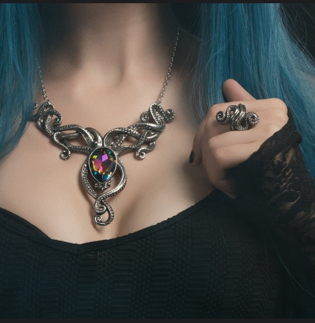 Kraken Necklace | Volcano Effect Austrian Crystal - Alchemy Gothic - Necklaces