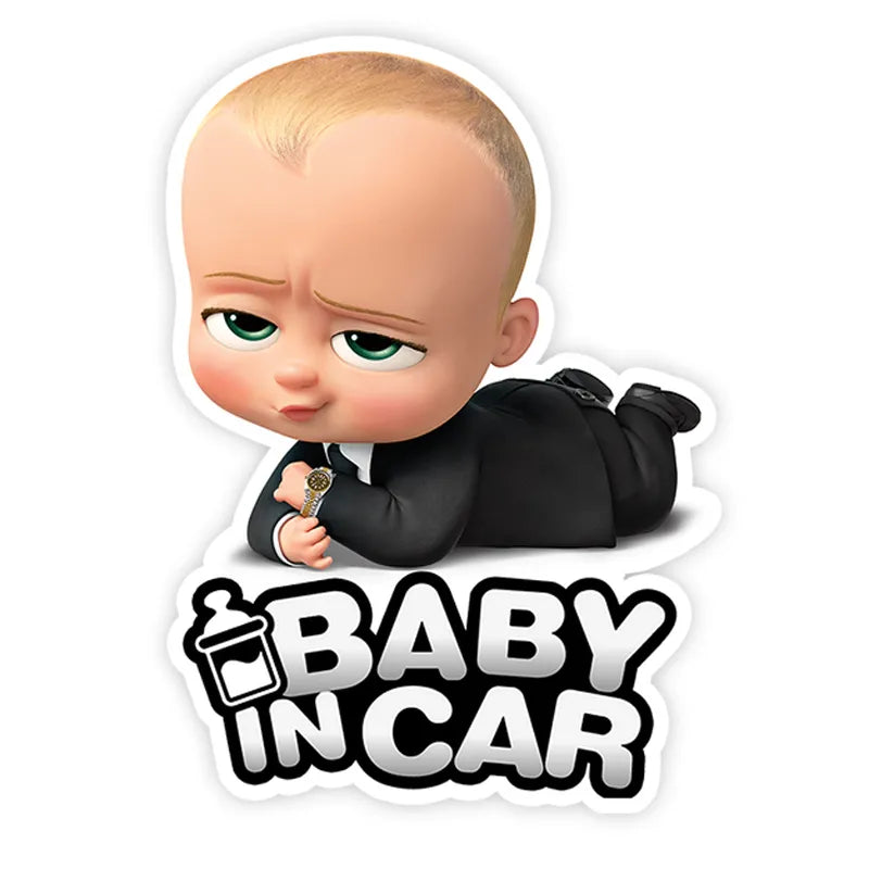 Boss Baby Car Decal | "Baby In Car" Vinyl Car Sticker Accessory - A Gothic Universe - Decals