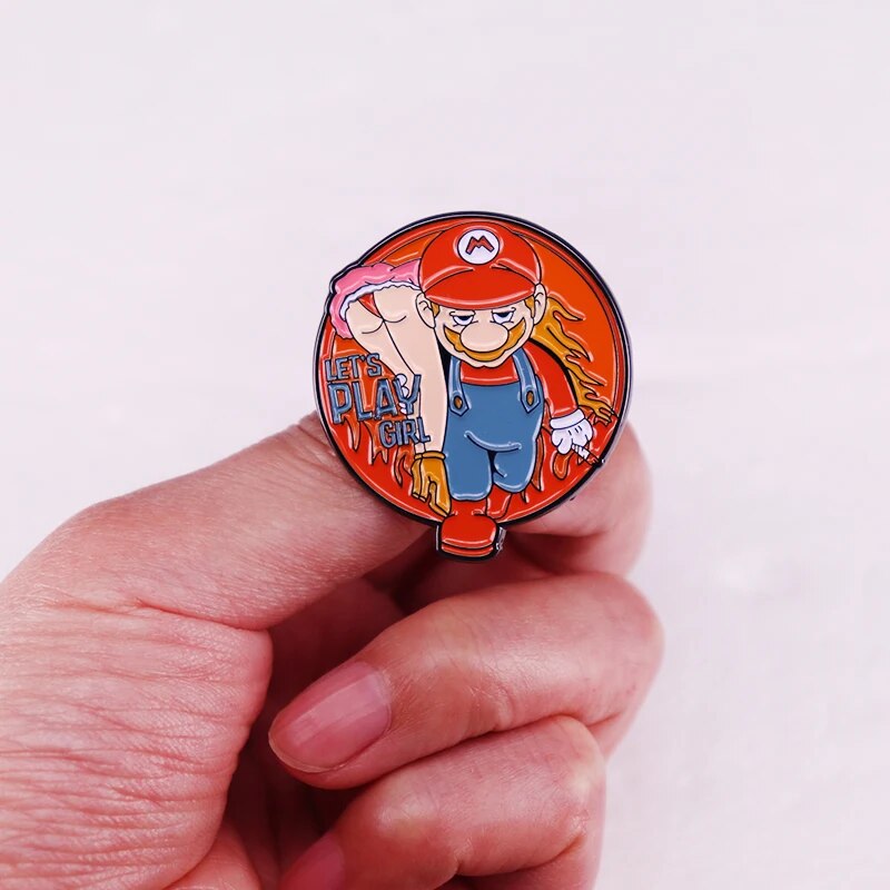 Enamel Lapel Pin | Mario Bros | It's Play Time High Quality - A Gothic Universe - Lapel Pins