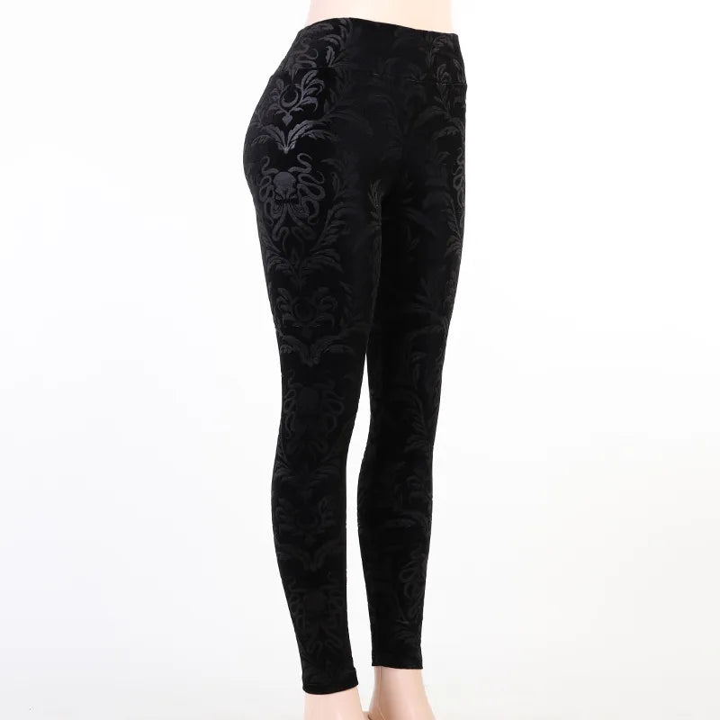 Midnight Filigree Velvet Darkness Pants | Wrap Yourself in Shadows, Embrace the Night - A Gothic Universe - 